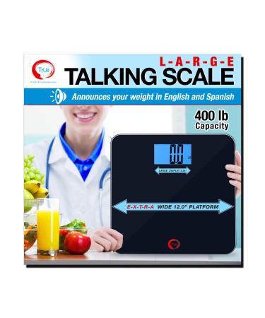True 42 ECHO-400 Large Talking Bathroom Scale, 400lb Capacity- Extra Wide Platform- Large LCD- Precision Digital Scale