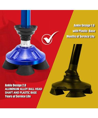 Folding Walking Cane with LED Light - Blue - Adjustable Stick for Men/Women - Includes Carrying Bag - Ideal for 4'9''-5'6'' Height - Buy Online on GoSupps.com