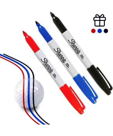 SAPLIZE High Precision Golf Ball Marker Kit with 3 Sharpie Markers - Golf Ball Stencils, Line Marker Tool for Alignment and Identification - Buy Online on GoSupps.com