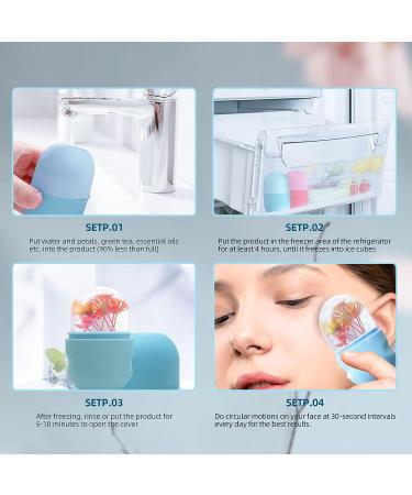 TimemoryUS Silicone Face Ice Roller - Skin Care Tool for Puffiness Relief and Travel - Blue - Buy Online on GoSupps.com