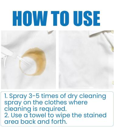Stain Remover Cleaning Spray No-Wash All in 1 Powerful Stain Remover Clothes Dry Spray - 120ml Clothes Dry Cleaning Spray to Clean Stubborn Dirt Stains Yellow Mold Spots Sweat Stains - Buy Online on GoSupps.com