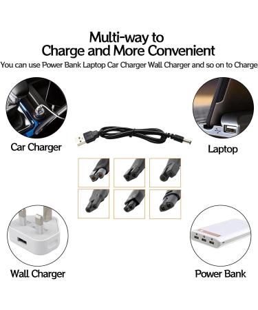 7PCS Black Electric Shaver Charger Kit - Versatile Charging Solution for Men's Shavers - Bathroom and Toilet Charging Cable Set - Buy Online on GoSupps.com