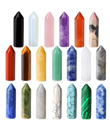 Xiannvxi 20PC crystals stones sets healing crystals stone stones set crystal chakra stones amethyst rose quartz obsidian tiger eye pendant spiritual Reiki meditation gifts c-multi-20pcs