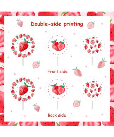 24 Pack Strawberry Cupcake Toppers Strawberry Birthday Baby Shower Summer Fruit Theme Decorations Party Supplies Dessert Ornaments Pink Berry Themed Cake Decors for Girl - Buy Online on GoSupps.com