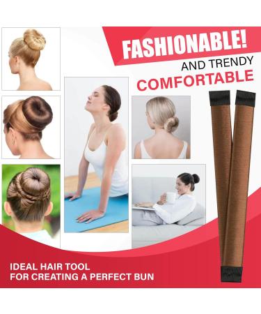 Glamza Women's Magic Hair Bun Snap Styling Donut Former French Twist Band Maker (Brown) - Buy Online on GoSupps.com