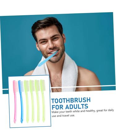 Colorful XXL Plastic Toothbrush - 6-Pack Nylon Dental Cleaners for Adults | Perfect for Travel - Buy Online on GoSupps.com
