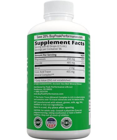 Ultra High Purity Ionic Plant Based Fulvic Trace Mineral Drops - Magnesium Supplement for Optimal pH and Electrolyte Balance - Buy Online on GoSupps.com