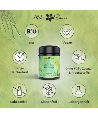 Aloha Sana Chlorella Tablets | 400mg Organic Algae | Vegan Additive-Free | Ultraviolet Glass Packaging | Laboratory Tested - Buy Online on GoSupps.com