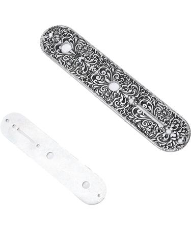 Guitar Control Plate Carved Metal Light Weight Small Guitar Control Plate Replacement for TL TELE(Silver) - Buy Online on GoSupps.com
