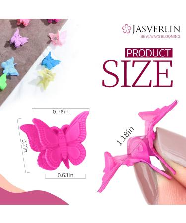 JASVERLIN Butterfly Hair Clips Set - 50pcs Assorted Colors for Girls & Women - Y2K Festival Accessories - Organizer Included - Buy Online on GoSupps.com