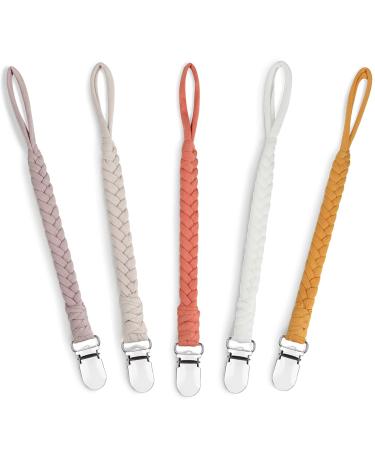 Pacifier Clip Set - Handmade Braided Cotton Teething Straps for Boys and Girls | Unisex Design | 5-Pack Gift Set for Baby Shower or Birthday - Buy Online on GoSupps.com