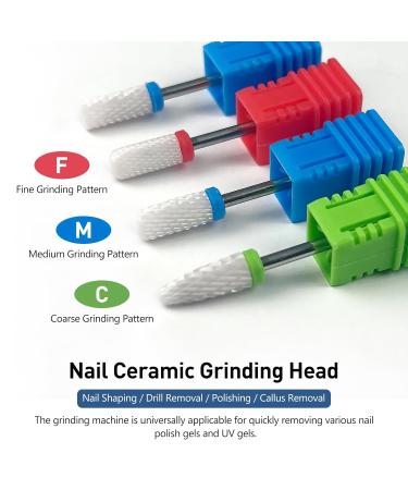 4 Pcs Ceramic Nail Drill Bits Set - Professional 2.35mm Acrylic Nail File for Manicure & Pedicure | Perfect for Gel Nail Polishing - Buy Online on GoSupps.com
