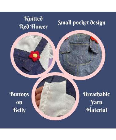 BT Bear Dog Dress Puppy Skirt Dog Princess Dresses Flower Denim Dress Skirt Small Dogs Girl Clothes (L Blue) Large Blue - Buy Online on GoSupps.com