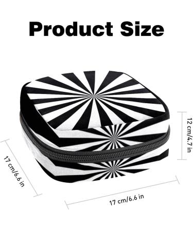 GIAPB Period Bag | Sanitary Napkin Storage & Makeup Travel Pouch | Black & White Stripe Color - Buy Online on GoSupps.com