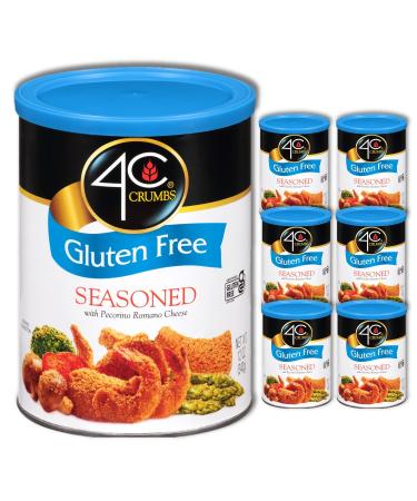 4C Premium Gluten Free Bread Crumbs, Seasoned 6 Pack, Regular & Gluten Free, Flavorful Crispy Crunchy, Value Pack Gluten Free - Seasoned 12 Ounce (Pack of 6)