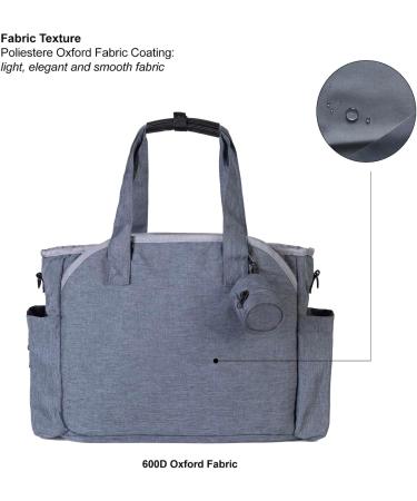 Large Gray Diaper Bag Stroller | Adjustable Shoulder Strap Mama Handbag | Oxford Fabric Travel Bag for Newborns - Buy Online on GoSupps.com
