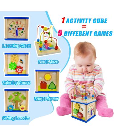 Surplex Motor Cubes Pearls Labyrinth - 5-in-1 Play Center Activity Cube for Babies | Montessori Learning Toys | Perfect Gift for Boys & Girls 12 Months+ - Buy Online on GoSupps.com