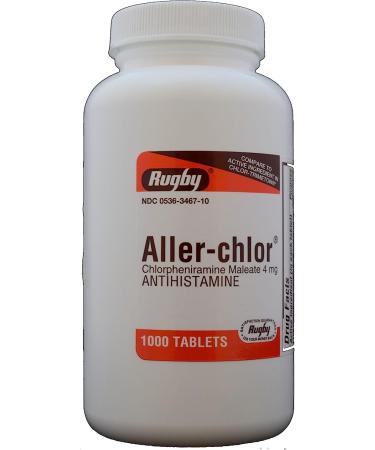 Chlorpheniramine Maleate 4mg Generic for Chlor-Trimeton Allergy 1000 Tablets x 2 Bottles - 2000 Tablets - Buy Online on GoSupps.com