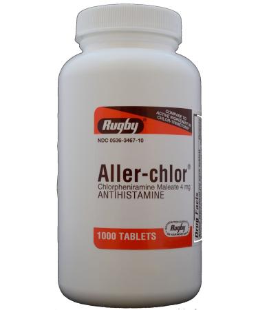 Chlorpheniramine Maleate 4mg Generic for Chlor-Trimeton Allergy 1000 Tablets per Bottle