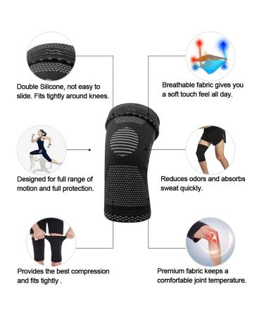Knee Braces Support (Grey-XXL) for Pain Relief Arthritis ACL & Sports - International Shipping Available - Buy Online on GoSupps.com