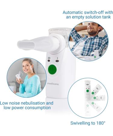 Buy Medisana In 525 Portable Inhalator - Ultrasound Technology for Colds & Asthma | Ideal for Adults & Kids | Includes Mouthpiece & Mask | International Shipping - Buy Online on GoSupps.com