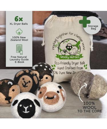 Wooly Heroes Dryer Balls - 100% Organic Wool - Eco-Friendly & Sustainable - Dry 1,000 Loads (Baby Cow & Friends) - Buy Online on GoSupps.com