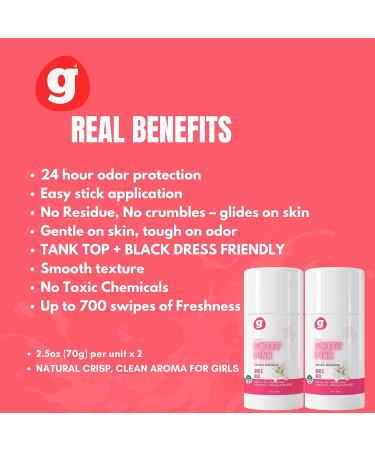 GrowingBasics Girls Deodorant Set of 2 for Ages 6 & Up - Sweet Pink Scent - Buy Online on GoSupps.com