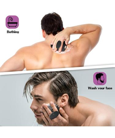Silicone Body Scrubber - Premium Shower Exfoliator for Nourishing Cleanse | Lather-Boosting Bristles with No-Slip Handle - Body Scrubber for Men and Women (Black) - Buy Online on GoSupps.com
