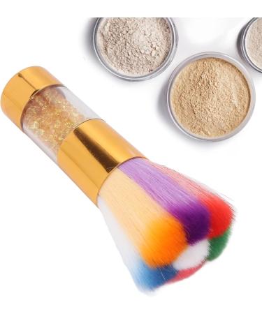 Verdant Touch Blush Brush Portable Colorful Makeup Brush Fluffy Blusher and Nail Art Dust Cleaning BrushGold - Buy Online on GoSupps.com