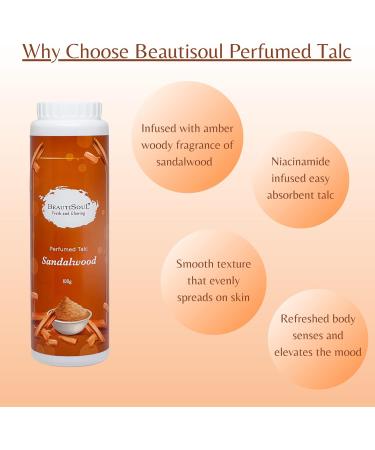 Sandalwood Perfumed Talc for Men & Women | Niacinamide Infused Soft Texture | Summer Combo 100g + 100g - Best Talc for Daily Use - Buy Online on GoSupps.com