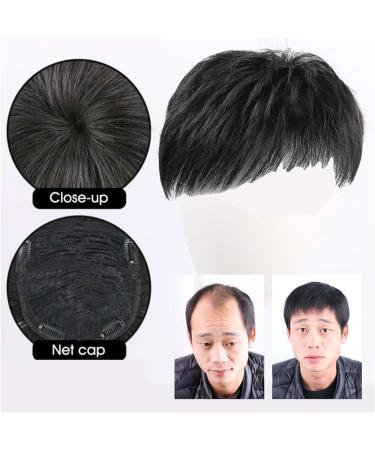 Natural Black Men's Hair Piece - Thin Skin Toupee for Male Receding Hairline (13cmx14cm) - Buy Online on GoSupps.com