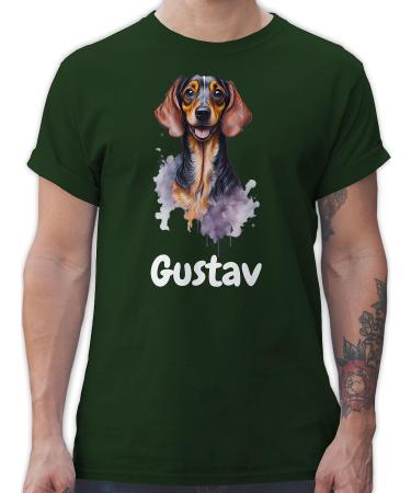 Gift with name personalized by Shirtracer - T-Shirt Men - Dogs - Dachshund - Dog Owners Gift 12 Dark Green XL