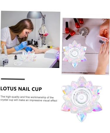 minkissy Nail Art Crystal Cup Mini Nail Polish Glass Crystal Cup with Lid Nail Gel Show Rack with Cover Acrylic Powder Dappen Dish Nail Art Display Board Nail Cup Crystal Liquid Mixing Bowl - Buy Online on GoSupps.com