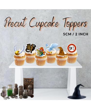 12 Wizard Cupcake Toppers Theme #1 (PRECUT Optional) Harry Cake Toppers Edible Harry Cake Decoration Wizard Birthday Cake Decorations (PRECUT) - Buy Online on GoSupps.com