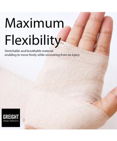 Premium Cotton Elastic Bandage Wrap - 4 Pack (Sizes 2 3 4 6) | Compression Wrap for Sprains & Injuries - International Shipping Available - Buy Online on GoSupps.com