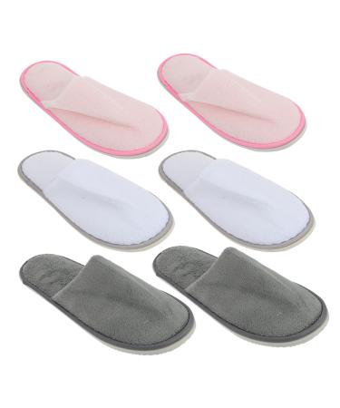 Beaupretty Home Slippers 3 Pairs slippers Hotel Guest Shoes Pulled cloth indoor Slippers Indoor