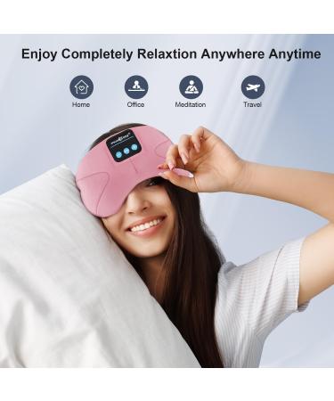Bluetooth Sleep Headphones Eye Mask - Comfortable Headphones for Side Sleepers/Office/Travel - 14 Hrs Music Playing - Pink - Buy Online on GoSupps.com