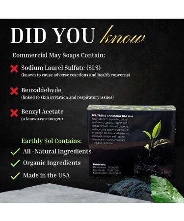 Premium Organic Soaps - Charcoal & Tea Tree | GMO-Free Made in the USA - Buy Internationally - Buy Online on GoSupps.com