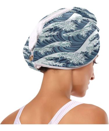 Wave Dry Hair Cap Set - 2 Piece Quick Drying Towel with Button Headband | Super Absorbent & Soft for Easy Use Perfect for International Shipping - Buy Online on GoSupps.com