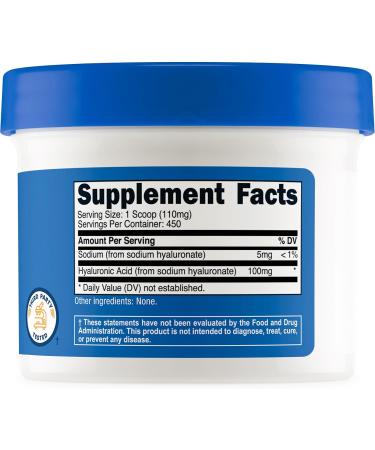 Nutricost Hyaluronic Acid Powder 50 Grams - Water Soluble Fine Powder Gluten Free Non-GMO - Buy Online on GoSupps.com