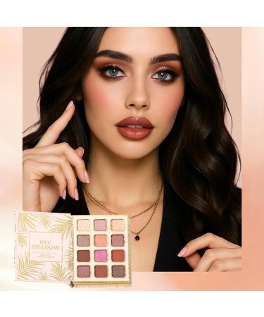 Face Makeup Palette - 12 Colors Eyeshadow | Book Shaped Shiny Eyeshadow Palette With 4 Blush & 4 Lipstick | For Women Travel Beauty L - Buy Online on GoSupps.com