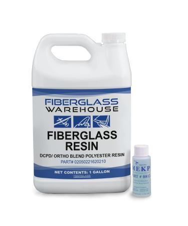 Fiberglass Warehouse Fiberglass Resin  Premium Marine Grade Fiberglass Resin for Laminating, Coating and Repair - Gallon with 2oz MEKP  Low Viscosity Coating for Boats, RV, Car, Truck