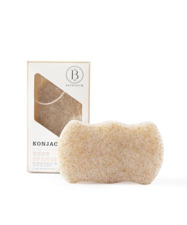 Konjac Walnut Shell Exfoliating Body Sponge Gently Exfoliates & Cleanses Skin Ideal for Daily Use 100% Plant-Based Softens & Revitalizes 1 Sponge