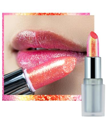 CHARMACY Magicolor Star Glow Lipstick Metallic Shimmer Lipstick Moisturizing Long Lasting Lip Balm Temperature Color Change Smooth Lip Stain Makeup for Women MIDSUMMER FRUIT(#03) #03-MIDSUMMER FRUIT