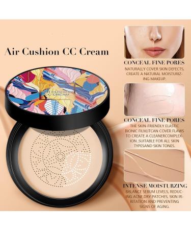 Indicativet 2024 New Mushroom Head Air Cushion CC Cream Air Cushion CC Cream Mushroom Head Long-Lasting Waterproof Oil Control Moisturizing Concealer Foundation Beauty Face Make Up(2pcs/Natural) - Buy Online on GoSupps.com