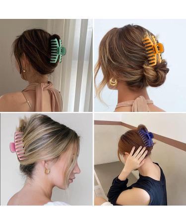 12 Pcs Large Hair Claw Clips - 4.3 Inch Nonslip Big Hair Clamps for Women | Perfect Matte Jaw Clamps for Thicker and Thinner Hair Styling - Buy Online on GoSupps.com