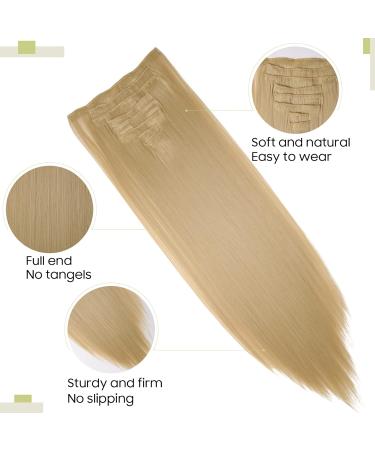 S-noilite 23 Golden Mix Bleach Blonde Clip In Hair Extensions - 8pcs Full Head, Long & Sexy Lady Fashion - 60 Colours Available - Buy Online on GoSupps.com