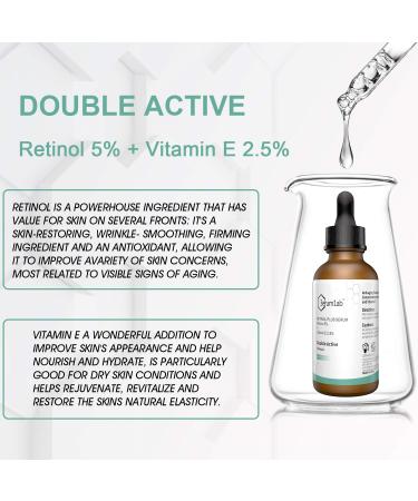 High Strength Retinol Serum 5% & Vitamin E 2.5% | Reduce Wrinkles & Dark Circles | 1.01 Fl Oz - Buy Online on GoSupps.com