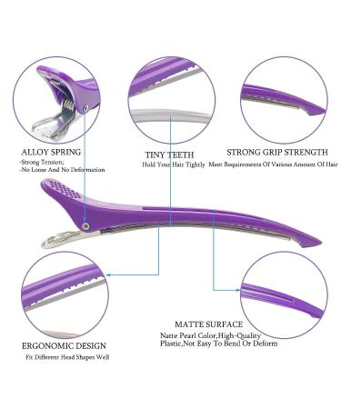 12pcs Non Slip Duckbill Hair Clips for Salon & DIY Styling - Silicone Band Barber Clips for Sectioning & Home Haircuts - Buy Online on GoSupps.com