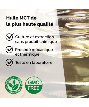 Huile MCT Pure C8 C10 100% Pure par Distillation | Nutribe Laboratoire en France | Concentration Bien- tre c r bral Pr vention du D clin cognitif Soutien du M tabolisme 500 ml (Lot de 1) - Buy Online on GoSupps.com
